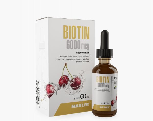 Biotin 6000 mcg bottle and box