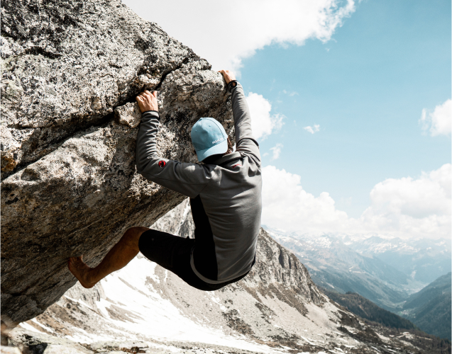 A photo of a mountaineer.