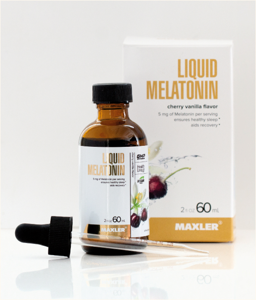 Liquid Melatonin bottle and box