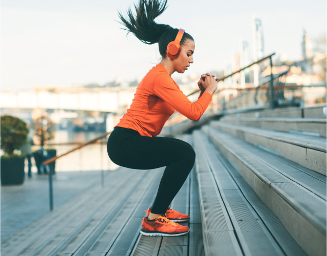 A woman doing sports.